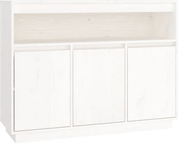 vidaXL - Dressoir - 104,5x34x80 - cm - massief - grenenhout - wit