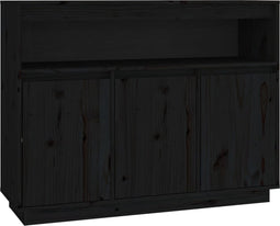 vidaXL - Dressoir - 104,5x34x80 - cm - massief - grenenhout - zwart