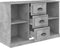 vidaXL - Dressoir - 104,5x35,5x67,5 - cm - bewerkt - hout - betongrijs