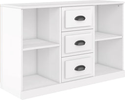 vidaXL - Dressoir - 104,5x35,5x67,5 - cm - bewerkt - hout - hoogglans - wit