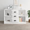 vidaXL - Dressoir - 104,5x35,5x67,5 - cm - bewerkt - hout - hoogglans - wit