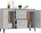 vidaXL - Dressoir - 104x35x70 - cm - bewerkt - hout - betongrijs