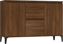 vidaXL - Dressoir - 104x35x70 - cm - bewerkt - hout - bruin - eikenkleur