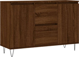 vidaXL - Dressoir - 104x35x70 - cm - bewerkt - hout - bruin - eikenkleur