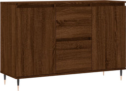 vidaXL - Dressoir - 104x35x70 - cm - bewerkt - hout - bruin - eikenkleur