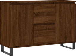 vidaXL - Dressoir - 104x35x70 - cm - bewerkt - hout - bruin - eikenkleur