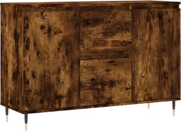 vidaXL - Dressoir - 104x35x70 - cm - bewerkt - hout - gerookt - eikenkleurig