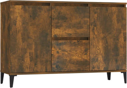vidaXL - Dressoir - 104x35x70 - cm - bewerkt - hout - gerookt - eikenkleurig