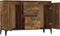 vidaXL - Dressoir - 104x35x70 - cm - bewerkt - hout - gerookt - eikenkleurig