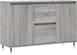 vidaXL - Dressoir - 104x35x70 - cm - bewerkt - hout - grijs - sonoma - eikenkleurig