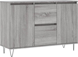 vidaXL - Dressoir - 104x35x70 - cm - bewerkt - hout - grijs - sonoma - eikenkleurig