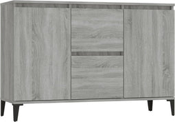 vidaXL - Dressoir - 104x35x70 - cm - bewerkt - hout - grijs - sonoma - eikenkleurig
