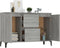 vidaXL - Dressoir - 104x35x70 - cm - bewerkt - hout - grijs - sonoma - eikenkleurig