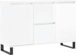 vidaXL - Dressoir - 104x35x70 - cm - bewerkt - hout - hoogglans - wit