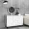 vidaXL - Dressoir - 104x35x70 - cm - bewerkt - hout - hoogglans - wit