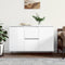 vidaXL - Dressoir - 104x35x70 - cm - bewerkt - hout - hoogglans - wit