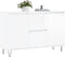 vidaXL - Dressoir - 104x35x70 - cm - bewerkt - hout - hoogglans - wit