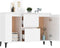 vidaXL - Dressoir - 104x35x70 - cm - bewerkt - hout - hoogglans - wit