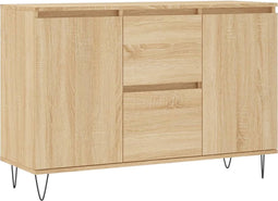 vidaXL - Dressoir - 104x35x70 - cm - bewerkt - hout - sonoma - eikenkleurig
