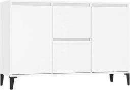 vidaXL - Dressoir - 104x35x70 - cm - bewerkt - hout - wit