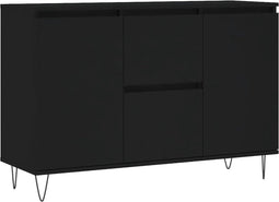 vidaXL - Dressoir - 104x35x70 - cm - bewerkt - hout - zwart