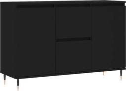 vidaXL - Dressoir - 104x35x70 - cm - bewerkt - hout - zwart