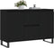 vidaXL - Dressoir - 104x35x70 - cm - bewerkt - hout - zwart