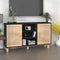 vidaXL - Dressoir - 105x30x60 - cm - massief - grenen - hout - en - rattan - zwart