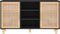 vidaXL - Dressoir - 105x30x60 - cm - massief - grenen - hout - en - rattan - zwart