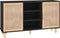 vidaXL - Dressoir - 105x30x60 - cm - massief - grenen - hout - en - rattan - zwart