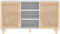 vidaXL - Dressoir - 105x30x60 - cm - massief - grenenhout - en - rattan - wit