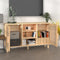 vidaXL - Dressoir - 105x30x60 - cm - massief - grenenhout - en - rattan - bruin