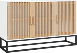 vidaXL - Dressoir - 105x30x65 - cm - bewerkt - hout - wit