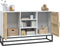 vidaXL - Dressoir - 105x30x65 - cm - bewerkt - hout - wit