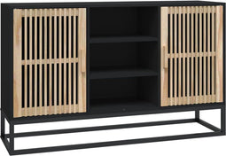 vidaXL - Dressoir - 105x30x65 - cm - bewerkt - hout - zwart