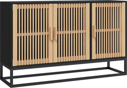 vidaXL - Dressoir - 105x30x65 - cm - bewerkt - hout - zwart