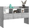 vidaXL - Dressoir - 105x30x70 - cm - bewerkt - hout - betongrijs