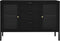 vidaXL - Dressoir - 105x35x70 - cm - staal - en - gehard - glas - zwart
