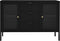 vidaXL - Dressoir - 105x35x70 - cm - staal - en - gehard - glas - zwart