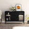 vidaXL - Dressoir - 105x35x70 - cm - staal - en - gehard - glas - zwart