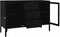 vidaXL - Dressoir - 105x35x70 - cm - staal - en - gehard - glas - zwart