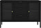 vidaXL - Dressoir - 105x35x70 - cm - staal - en - gehard - glas - zwart
