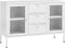 vidaXL - Dressoir - 105x35x70 - cm - staal - en - gehard - glas - wit