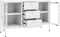 vidaXL - Dressoir - 105x35x70 - cm - staal - en - gehard - glas - wit