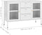 vidaXL - Dressoir - 105x35x70 - cm - staal - en - gehard - glas - wit