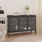 vidaXL - Dressoir - 105x35x70 - cm - staal - en - glas - antracietkleurig