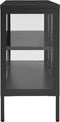 vidaXL - Dressoir - 105x35x70 - cm - staal - en - glas - antracietkleurig