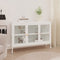 vidaXL - Dressoir - 105x35x70 - cm - staal - en - glas - wit