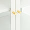vidaXL - Dressoir - 105x35x70 - cm - staal - en - glas - wit