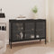 vidaXL - Dressoir - 105x35x70 - cm - staal - en - glas - zwart